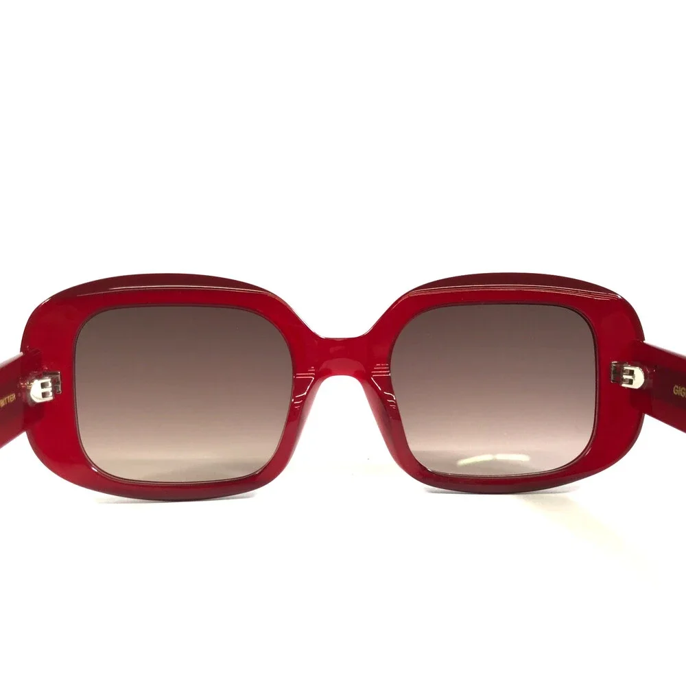 Gigi Studios Sunglasses BITTER 6942/6 Red Square Frames w/ Brown Gradient Lenses